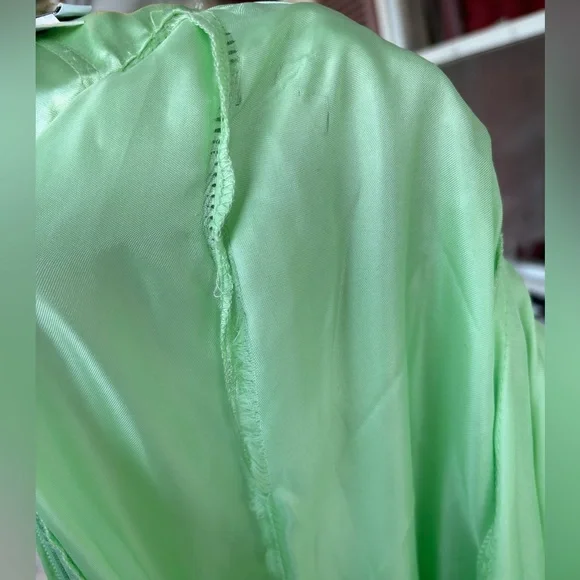 Sherri Hill Formal Prom Dress Sequin Beaded Chiffon Green Strapless Size 14 - Picture 8 of 10